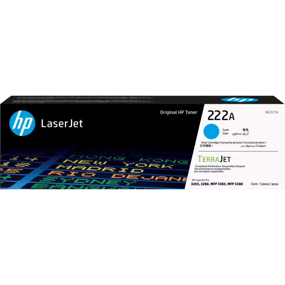 Картридж для лазерного принтера HP 222A Cyan (W2221A)
Картридж для лазерного принтера HP 222A Cyan (W2221A)