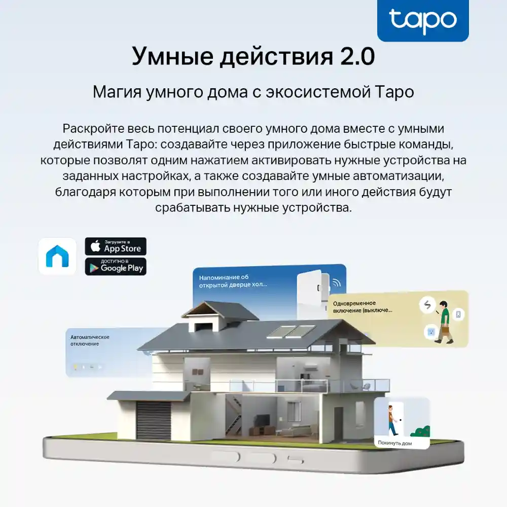 Умная розетка TP-LINK TPL-Tapo P100(1-pack) Mini Wi-Fi smart plug