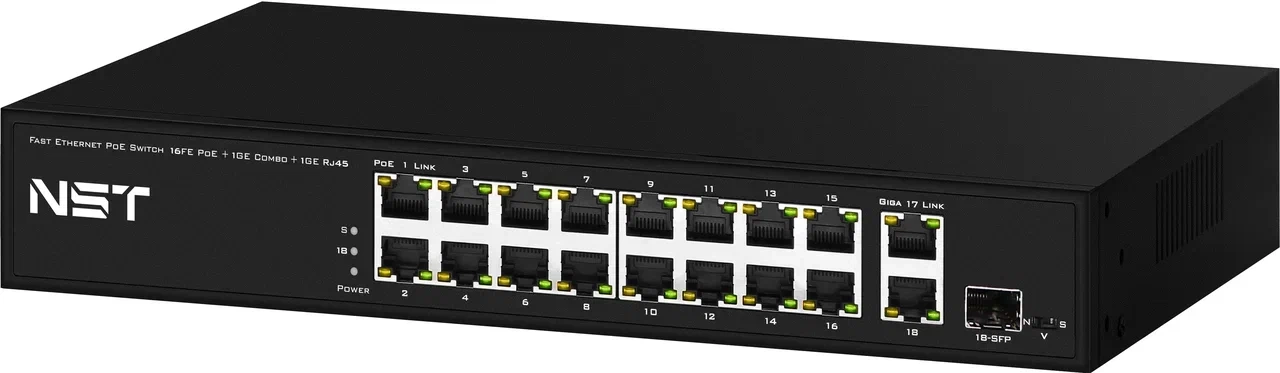 PoE-коммутатор NST Fast Ethernet RJ45x16 (NS-SW-16F3G-P)