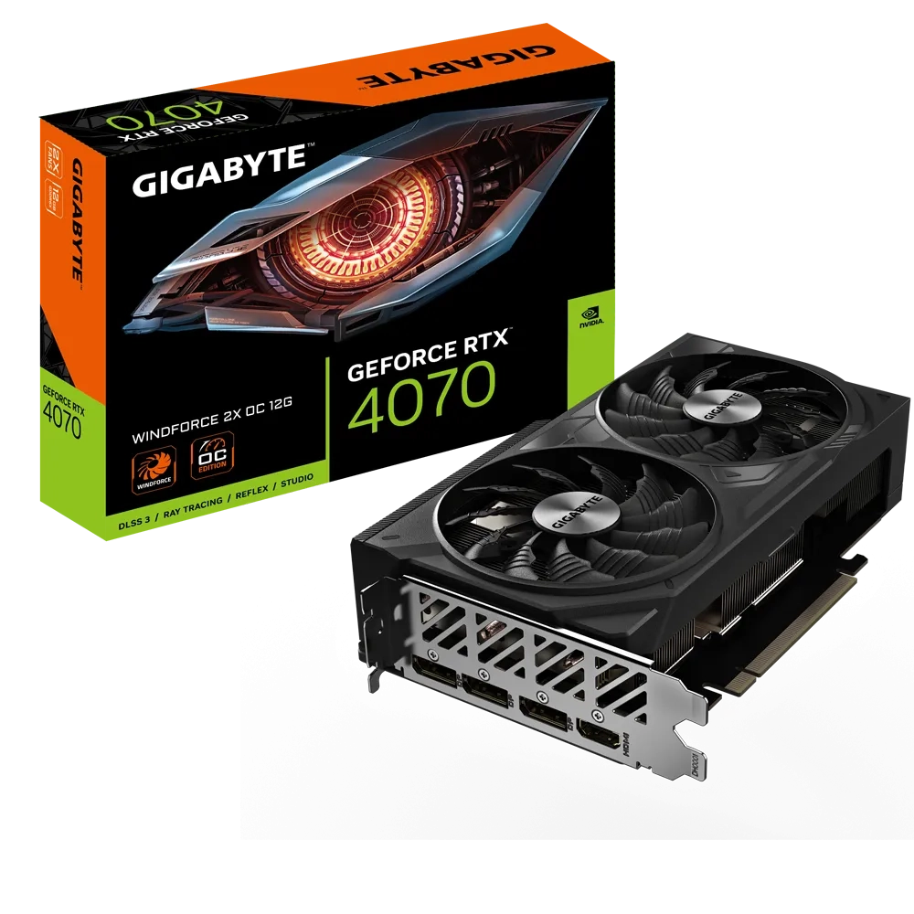 Видеокарта GIGABYTE GeForce RTX 4070 Windforce 12Gb (GV-N4070WF2OC-12GD)