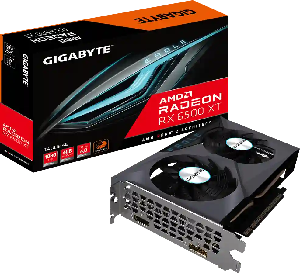 Видеокарта GIGABYTE Radeon RX 6500 XT Eagle 4Gb (GV-R65XTEAGLE-4GD)