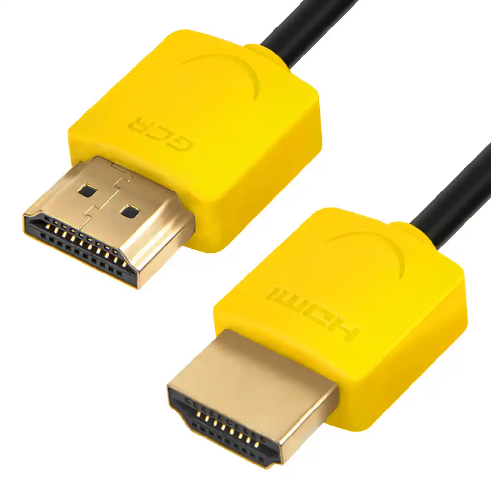 Видеокабель GREENCONNECT HDMI SLIM (GCR-51484) 0.5m, желто-черный