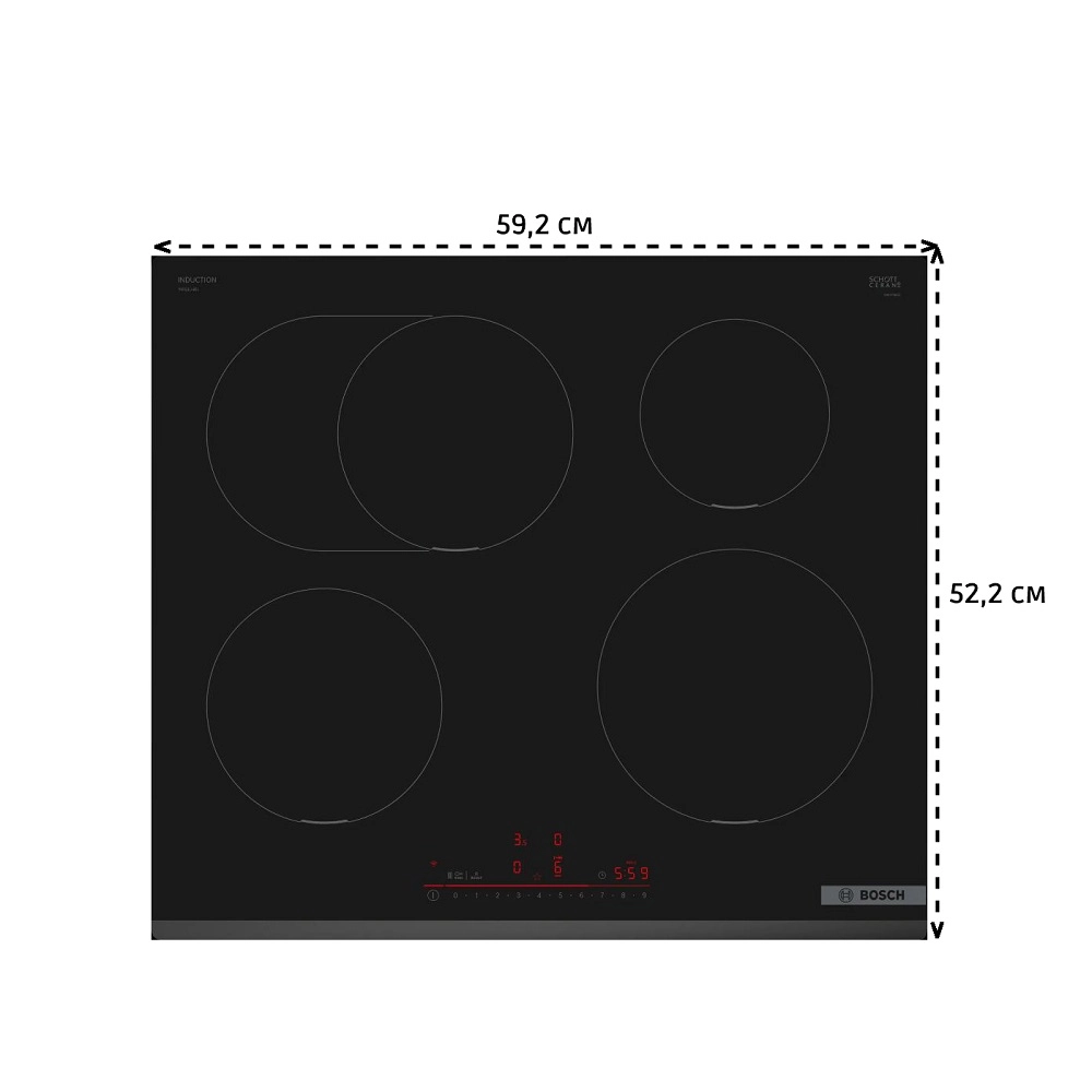 Встраиваемая индукционная панель BOSCH PIF631HB1E, чёрная