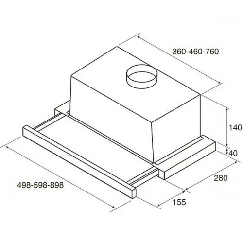 Встраиваемая вытяжка JET AIR BETTA 60/GR/BK GL-PRF0099697B