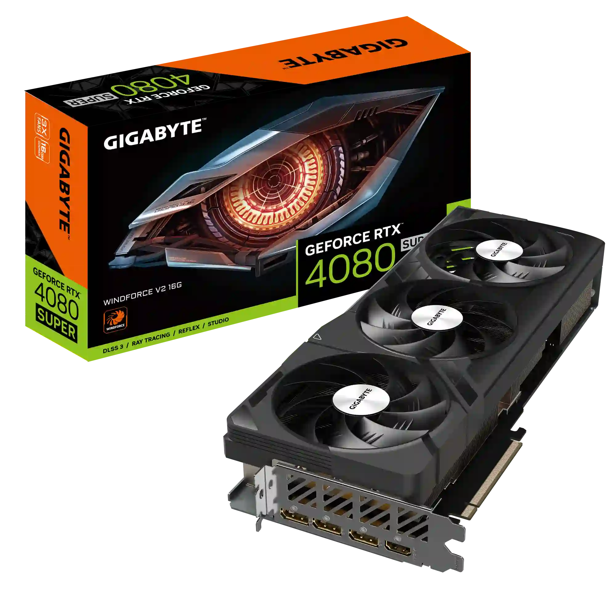 Видеокарта GIGABYTE GeForce RTX 4080 Super WindForce V2 16Gb (GV-N408SWF3V2-16GD)