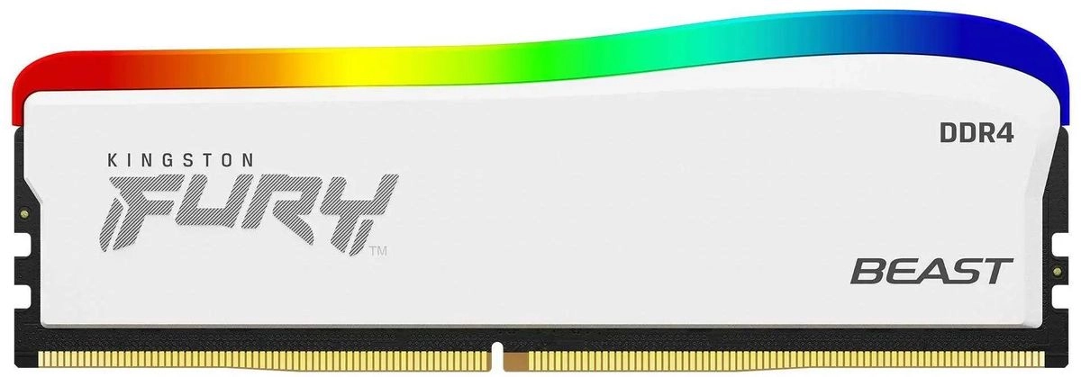 Оперативная память KINGSTON FURY Beast White RGB DIMM DDR4 16GB 3200 MHz (KF432C16BWA/16)