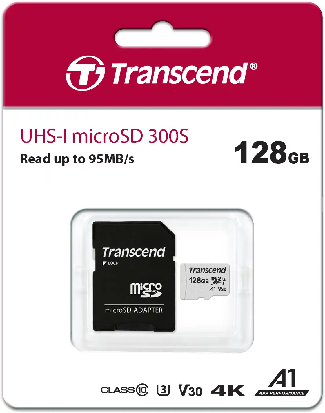 Карта памяти TRANSCEND 300S-A microSDXC 128GB TS128GUSD300S-A