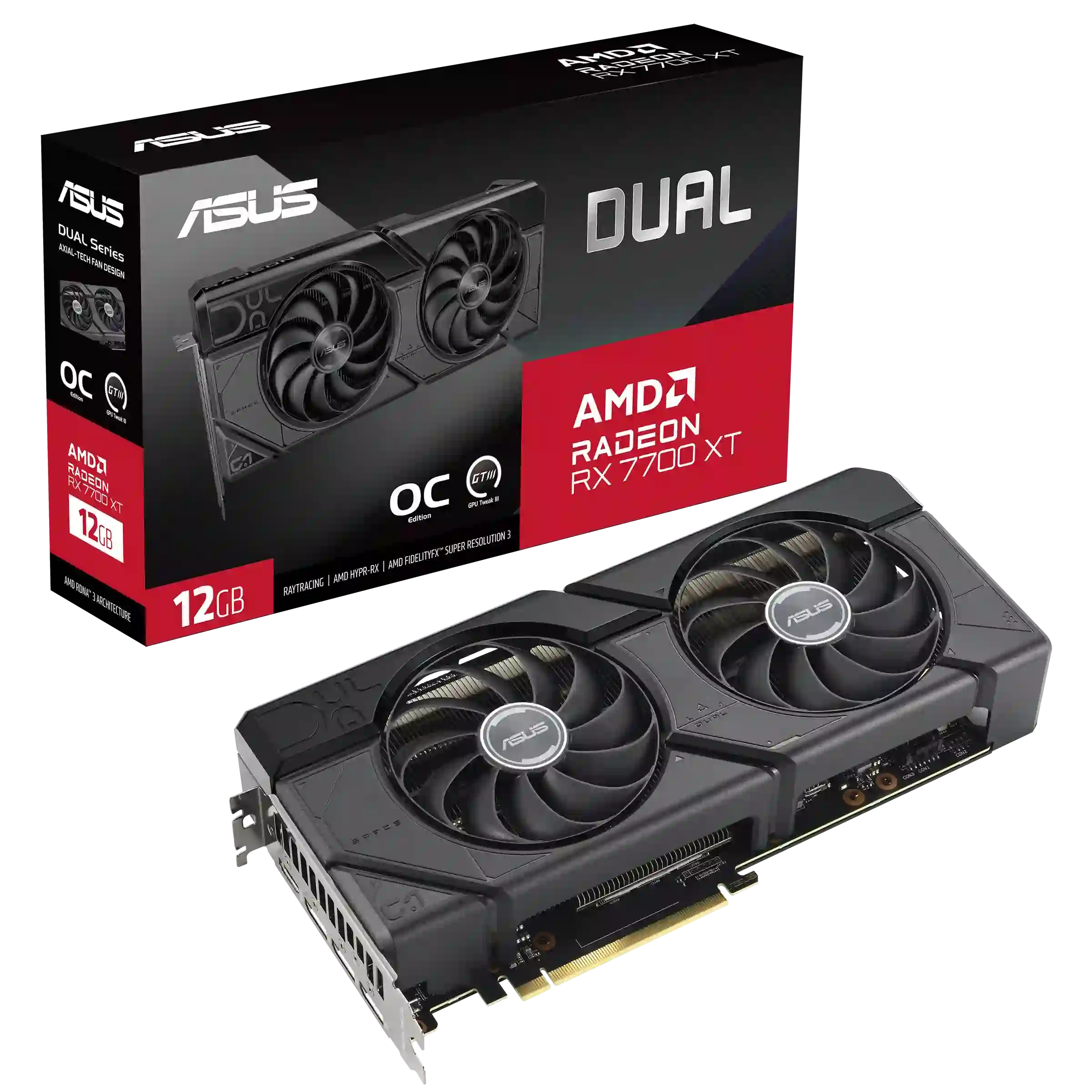 Видеокарта ASUS Radeon DUAL RX 7700 XT OC 12GB (90YV0JZ0-M0NA00)