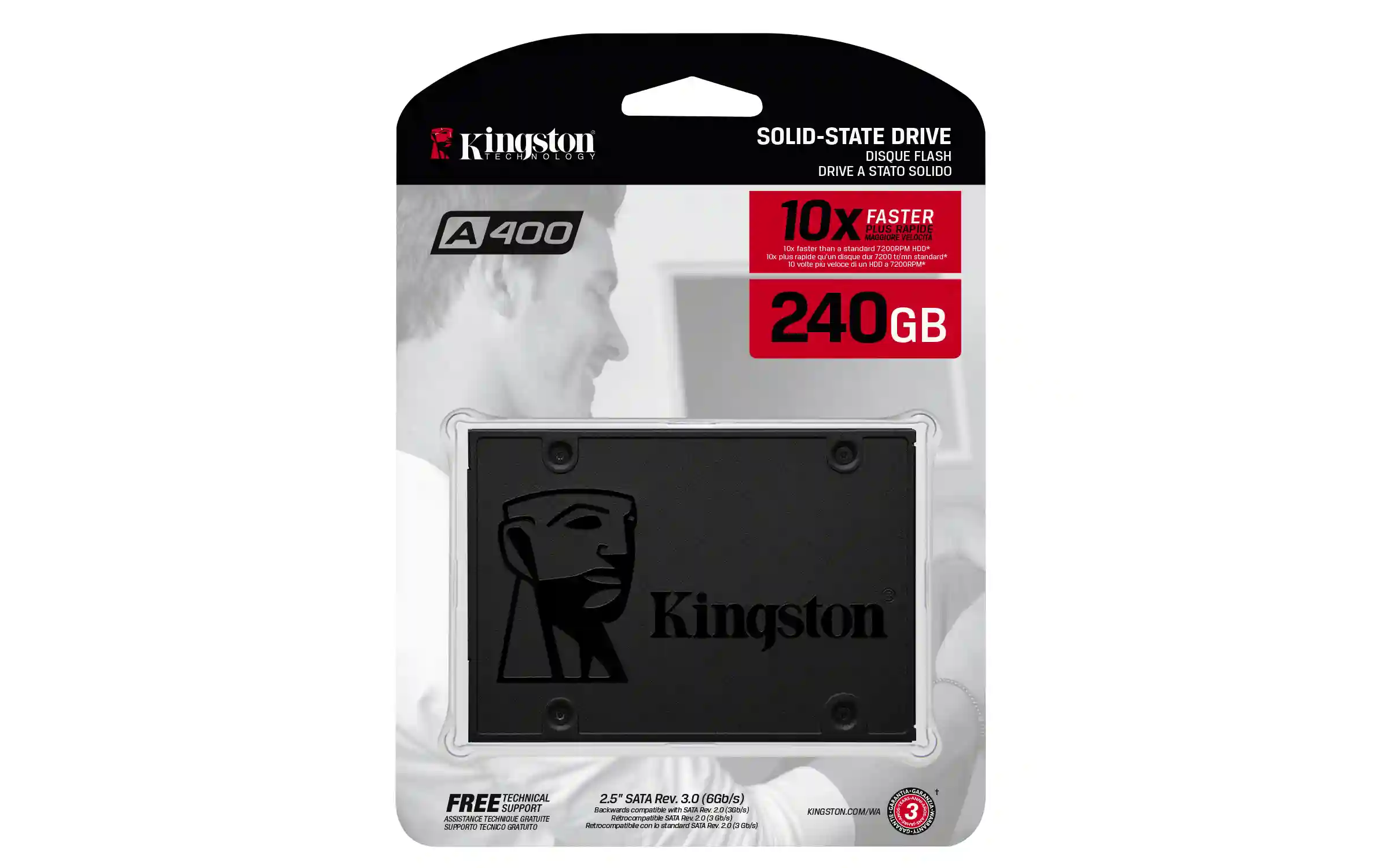 Внутренний SSD диск KINGSTON A400 240GB, SATA3, 2.5" (SA400S37/240G)