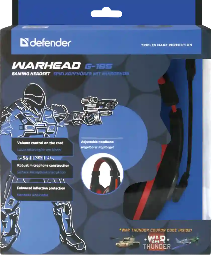 Гарнитура игровая DEFENDER Warhead G-185 Black/Red (64106)