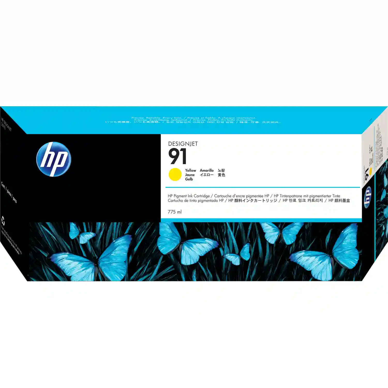 Картридж для струйного принтера HP 91 Yellow (C9469A) картридж print rite tfc450ypu1j pr 045h yellow 045h yellow 2200стр для canon lbp 611cn 613cdw 631cn 633cdw 635cx pr 045h yellow