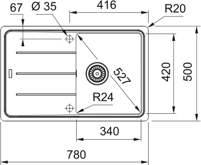 Кухонная мойка FRANKE Basis BFG 611-78 белый (114.0275.955)