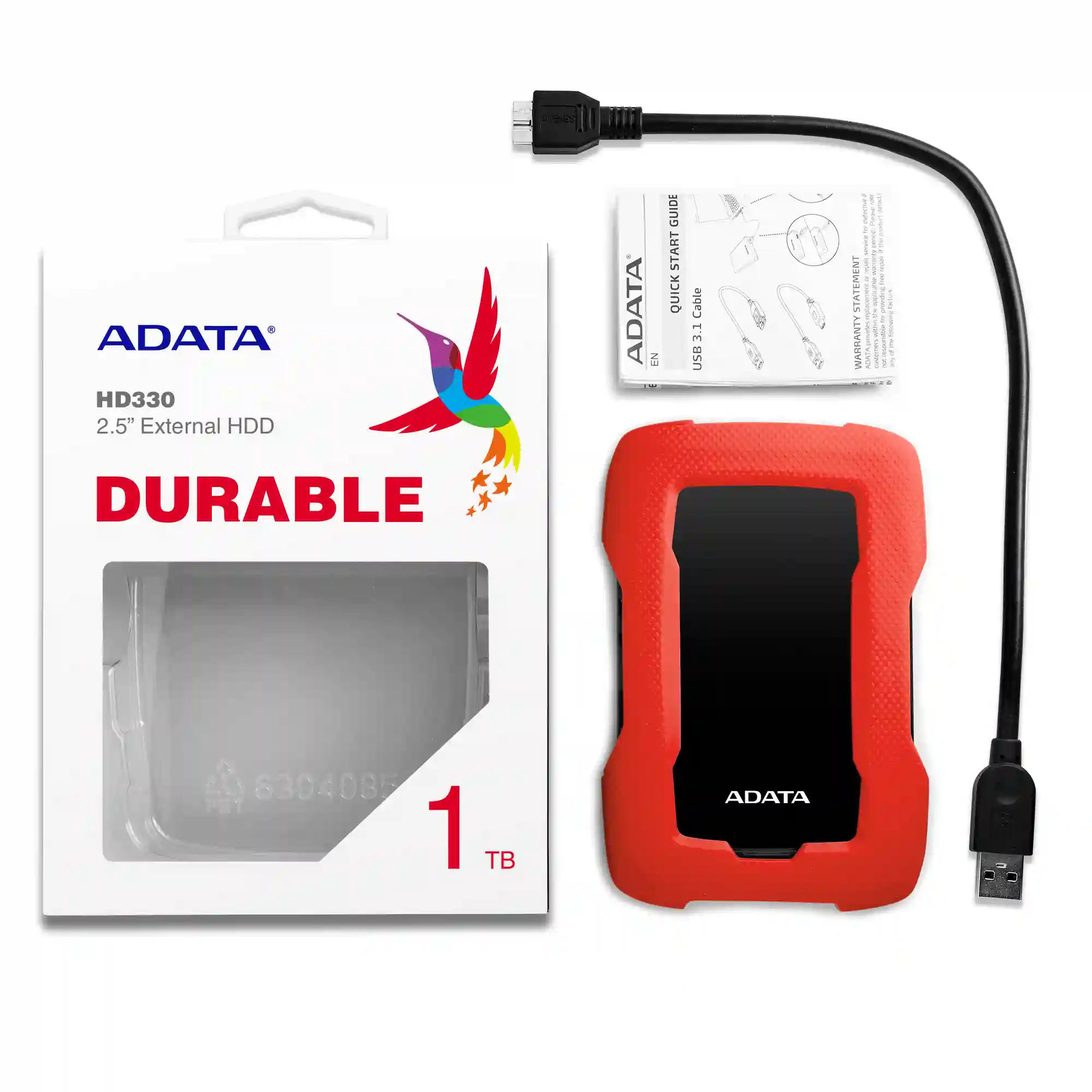 Внешний HDD диск ADATA DashDrive HD330 1TB Red (AHD330-1TU31-CRD)