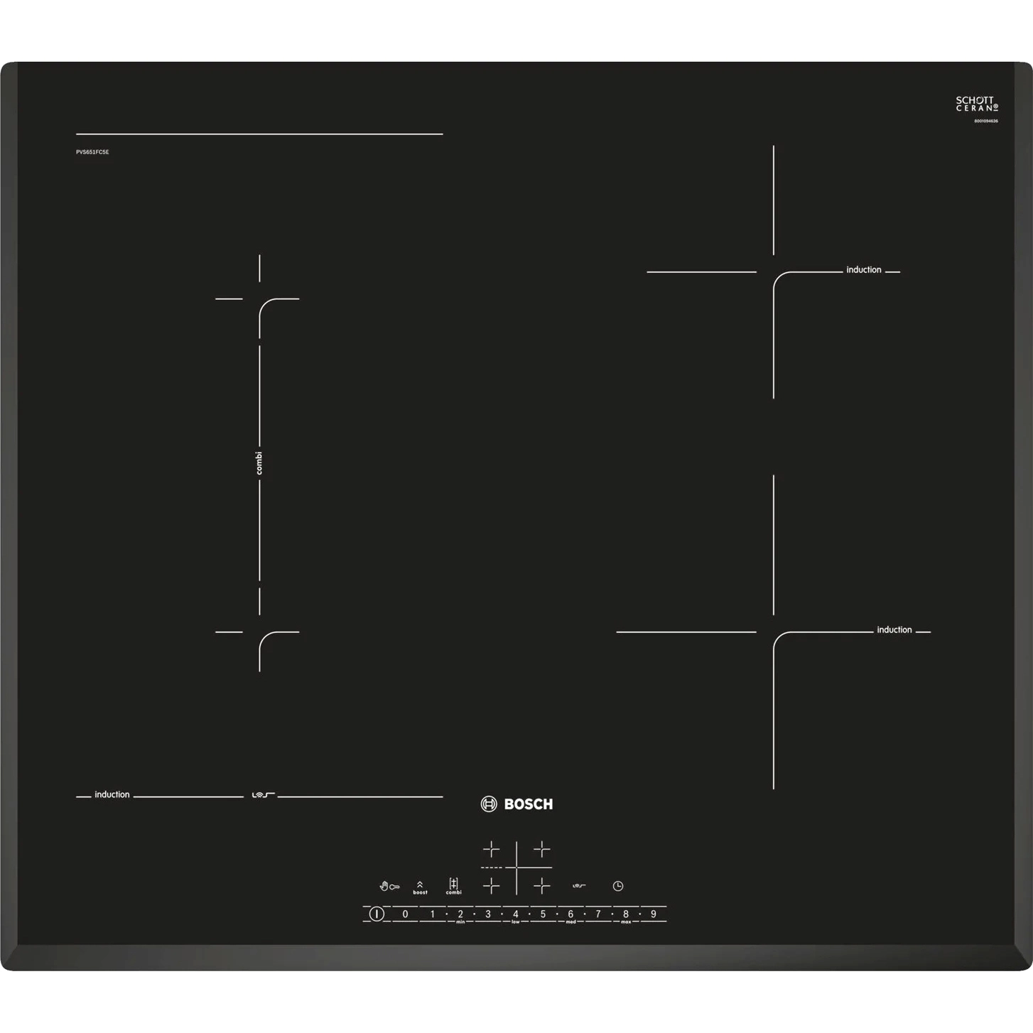 Встраиваемая индукционная панель BOSCH PVS651FC5E Serie 6