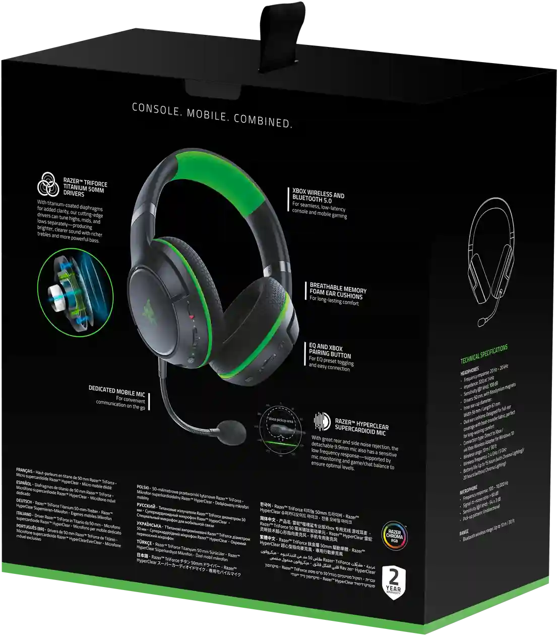 Гарнитура игровая RAZER Kaira Pro for Xbox Black/Green (RZ04-03470100-R3M1)