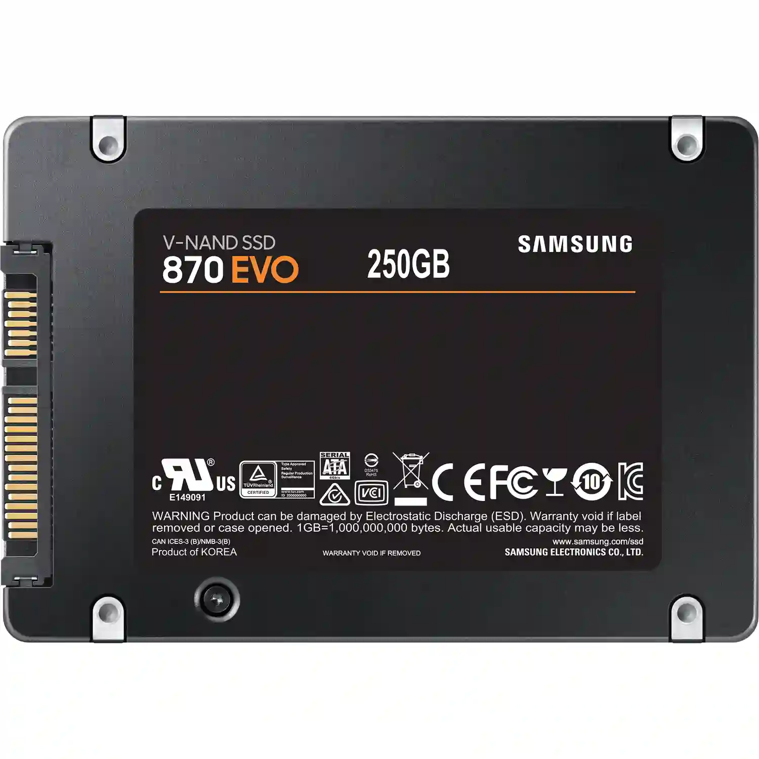 Внутренний SSD диск SAMSUNG 870 EVO 250GB, SATA3, 2.5" (MZ-77E250BW)