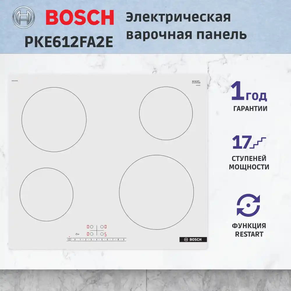 Встраиваемая электрическая панель BOSCH PKE612FA2E