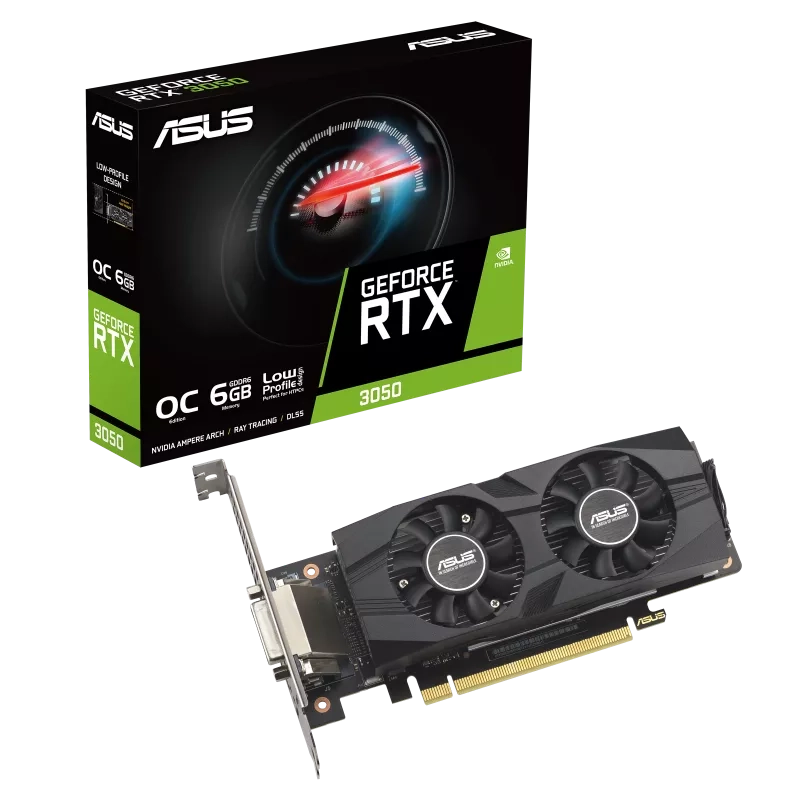 Видеокарта ASUS GeForce RTX 3050 O6G LP BRK 6Gb (90YV0KQ0-M0NA00)