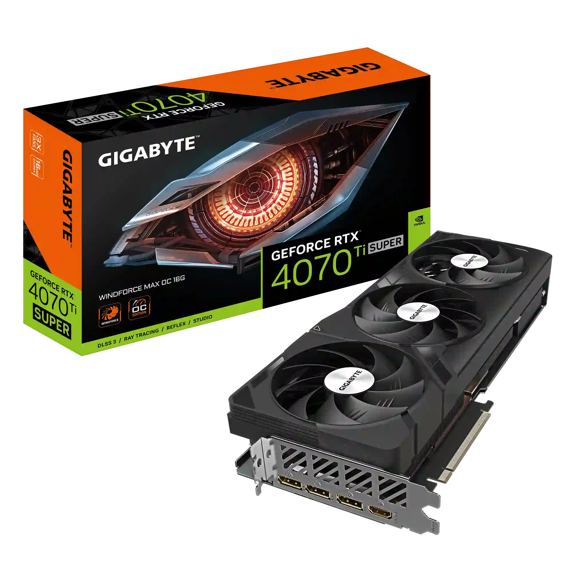 Видеокарта GIGABYTE GeForce RTX 4070 Ti Super Windforce Max OC 16Gb (GV-N407TSWF3MAX OC-16GD)