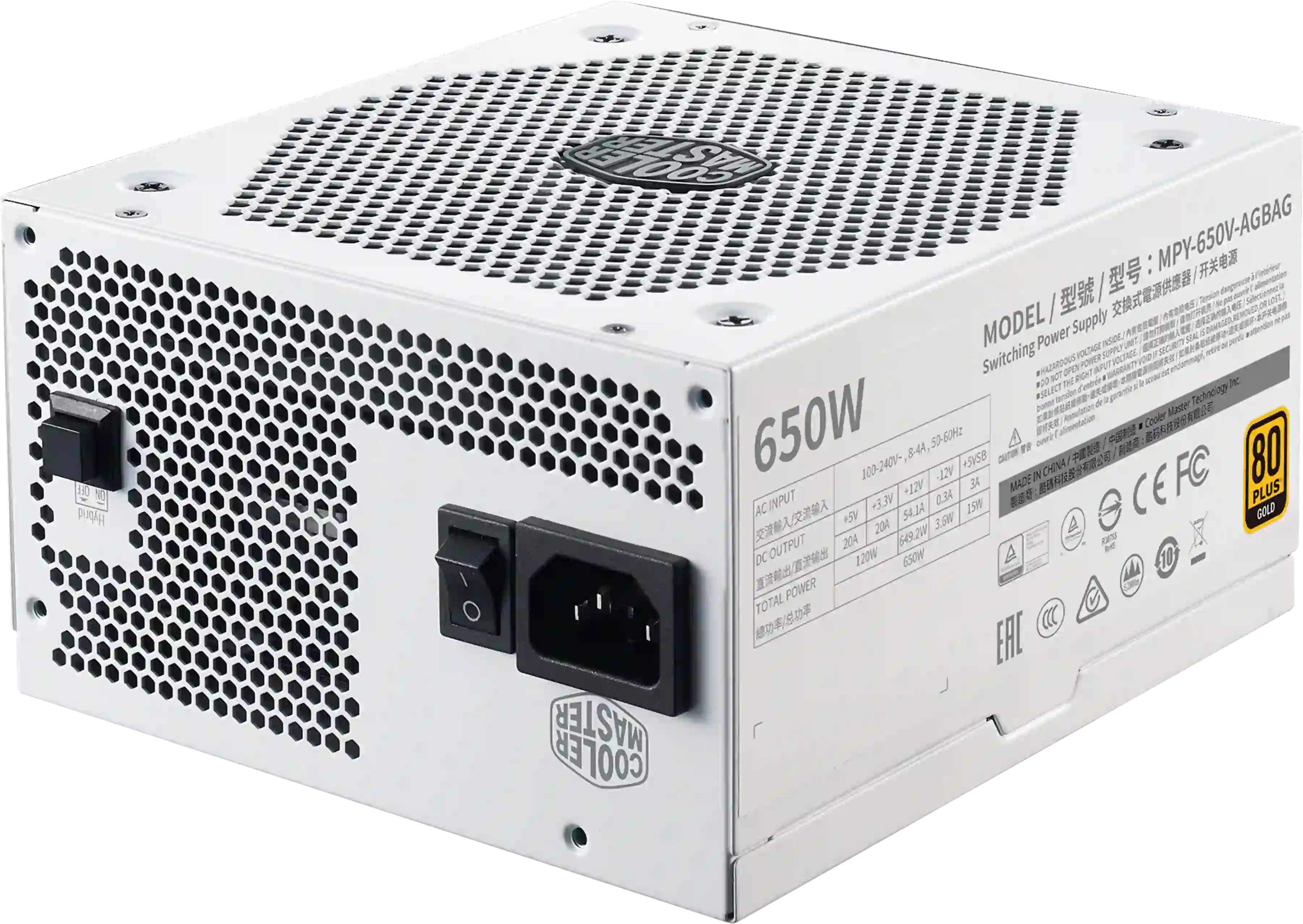 Блок питания для ПК COOLER MASTER V650 Gold V2 White Edition 650W (MPY-650V-AGBAG-EU)