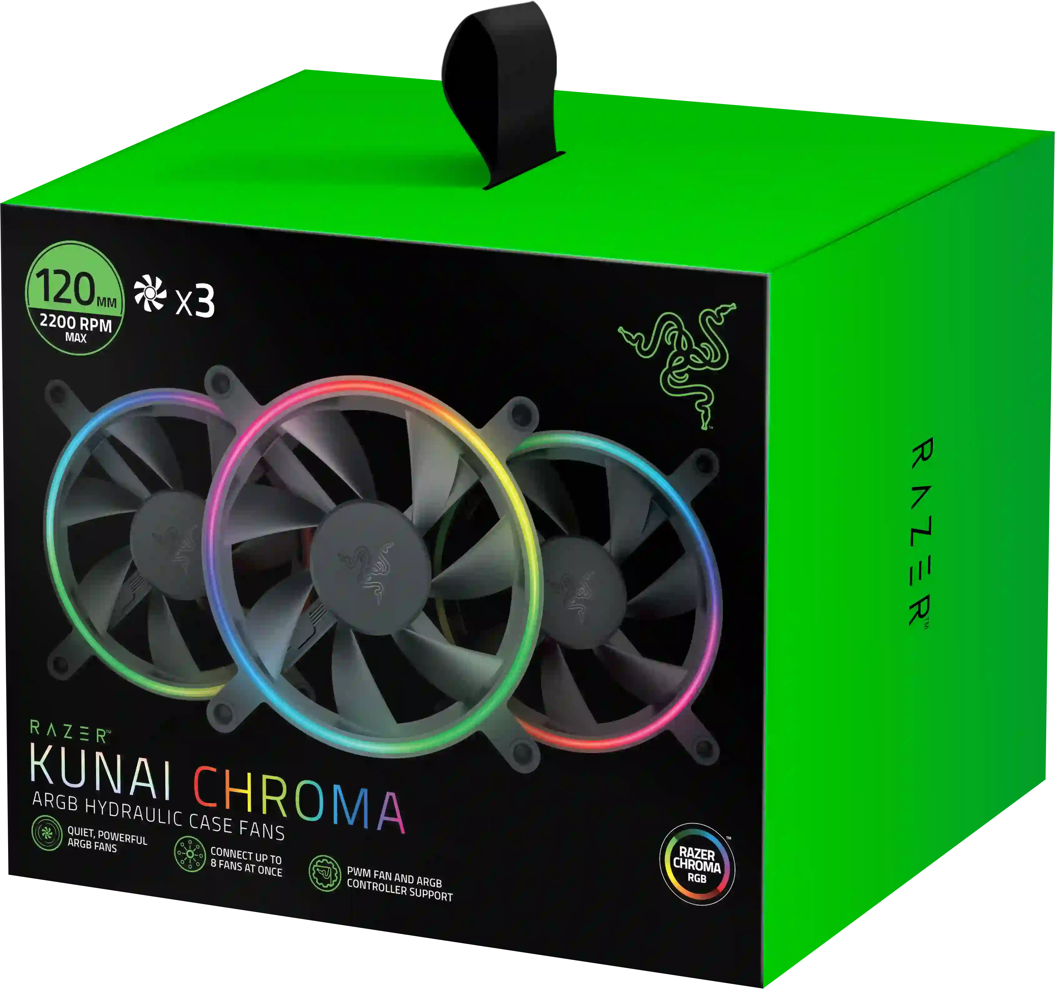 Комплект вентиляторов для корпуса RAZER Kunai Chroma RGB 140MM LED PWM (RC21-01810100-R3M1)