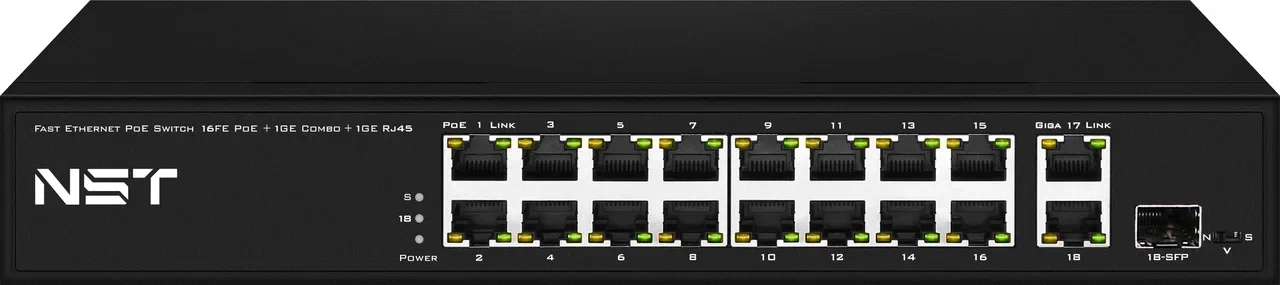 PoE-коммутатор NST Fast Ethernet RJ45x16 (NS-SW-16F3G-P)