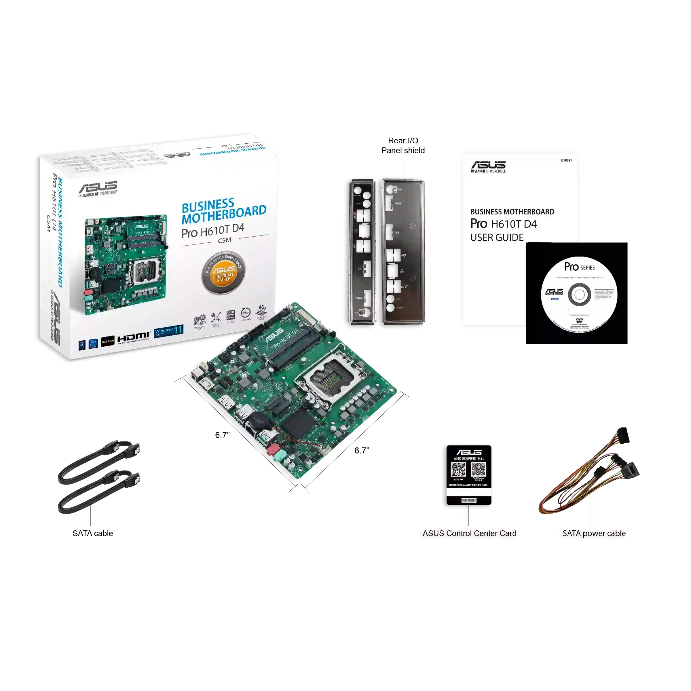 Материнская плата ASUS Pro H610T D4-CSM (90MB1AM0-M0EAYC)