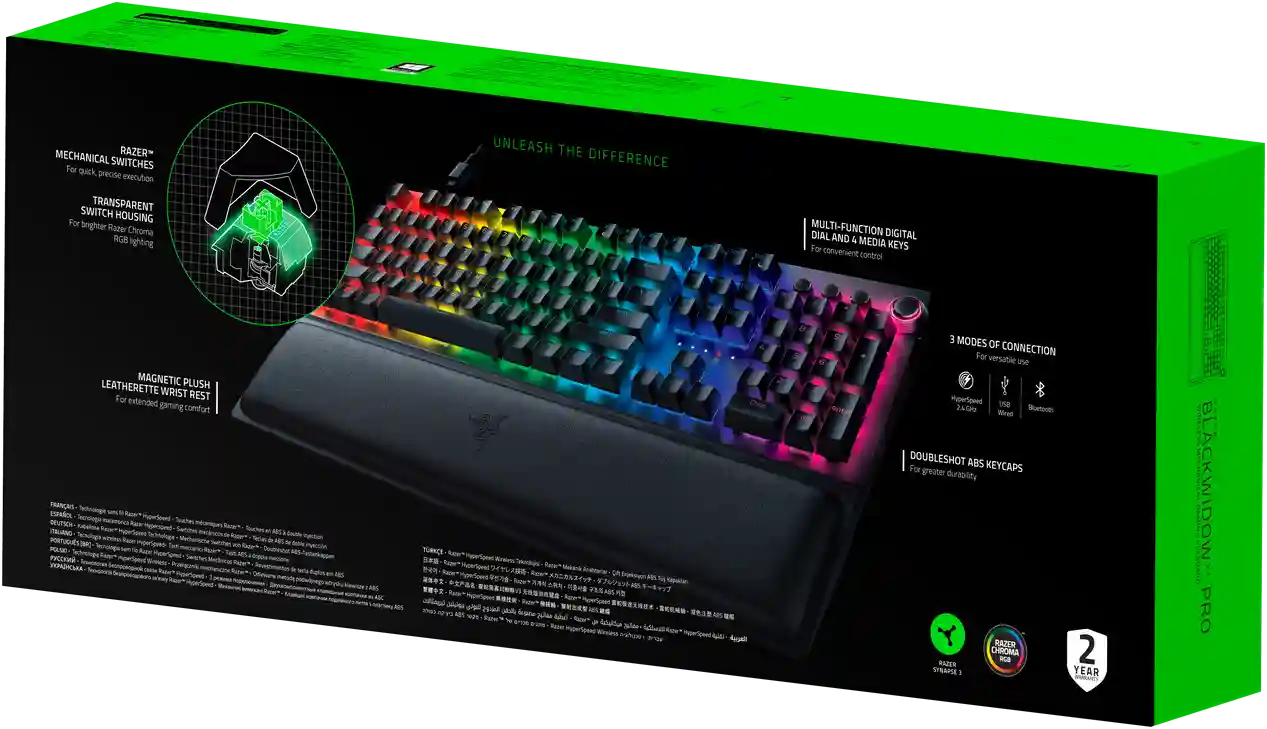 Клавиатура игровая RAZER Blackwidow V3 Pro (Green Switch) (RZ03-03530800-R3R1)