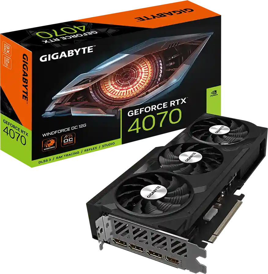 Видеокарта GIGABYTE GeForce RTX 4070 Windforce OC 12Gb (GV-N4070WF3OC-12GD)