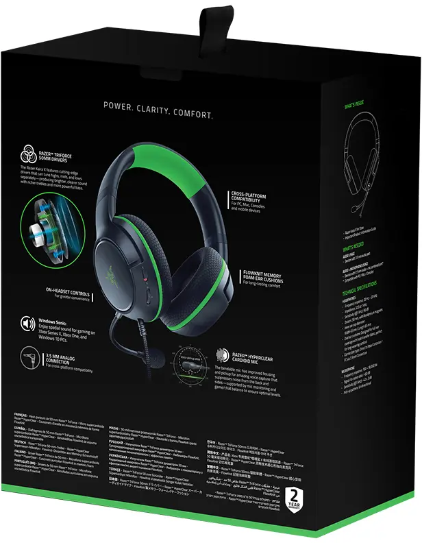 Гарнитура игровая RAZER Kaira X for Xbox Black/Green (RZ04-03970100-R3M1)