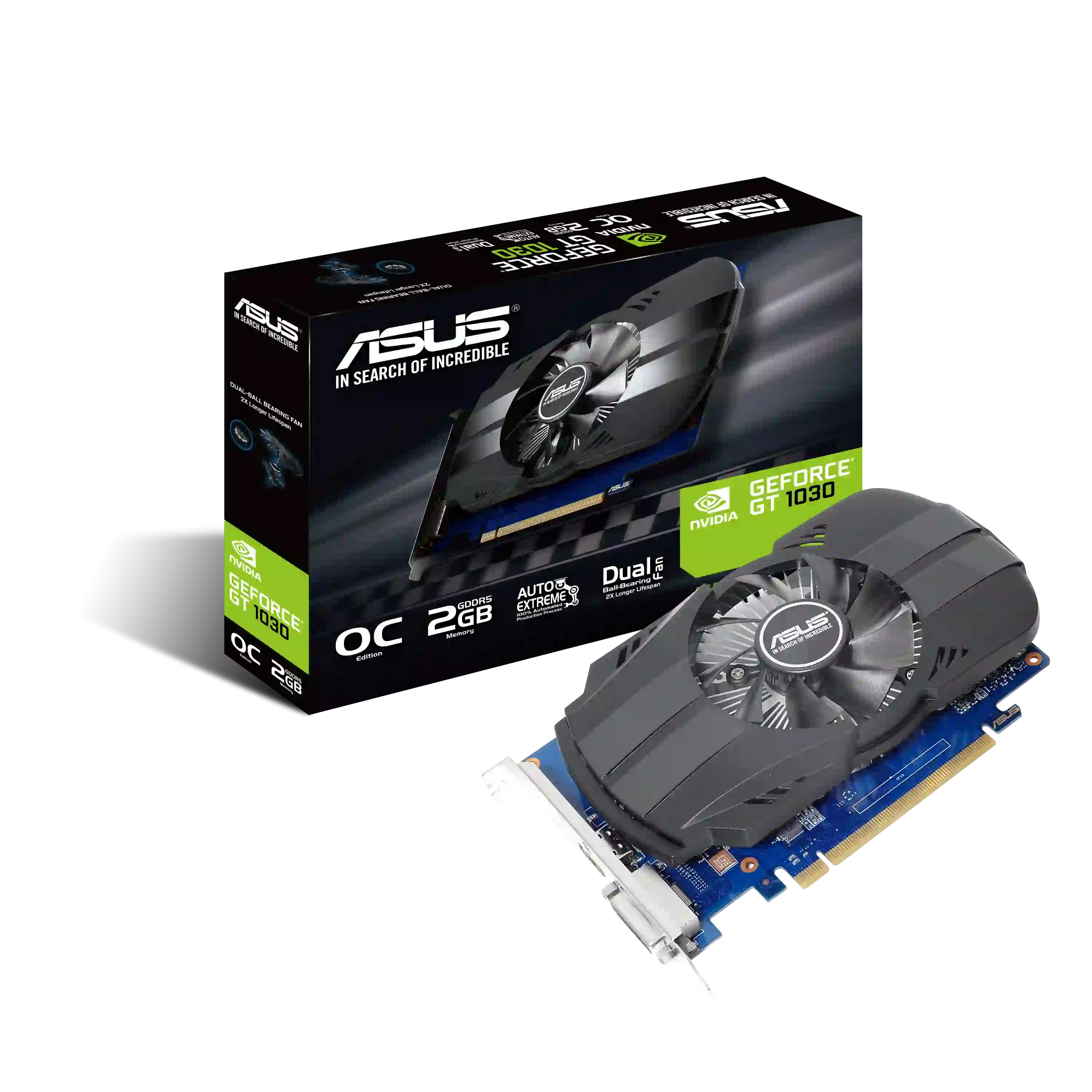 Видеокарта ASUS GeForce GT 1030 OC 2Gb, 90YV0AU0-M0NA00 (PH-GT1030-O2G)