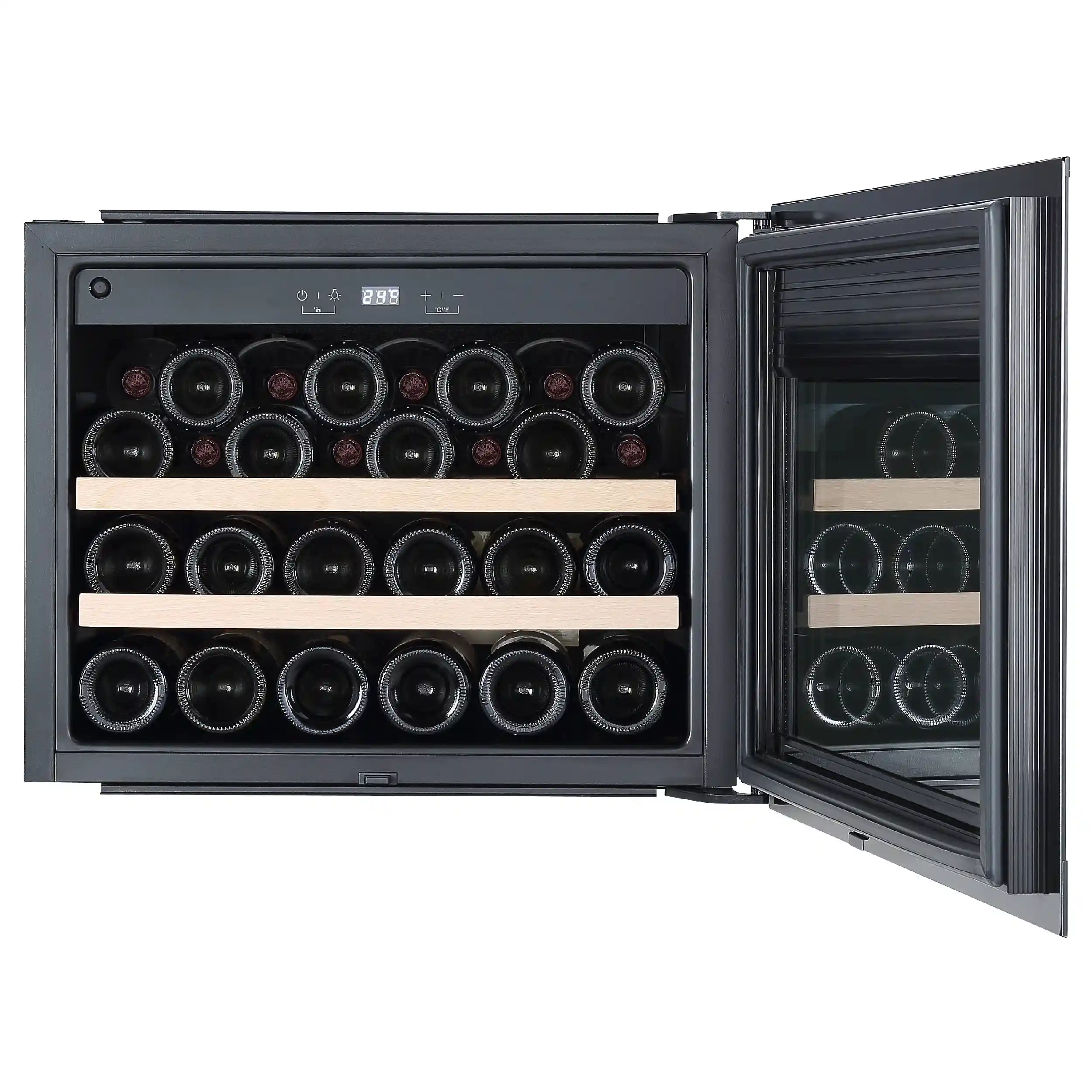Встраиваемый винный шкаф KORTING KFW 501 SL GN, черное стекло