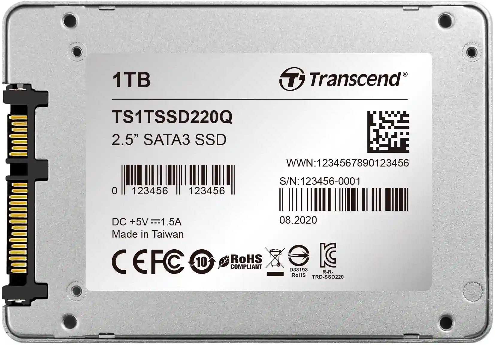 Внутренний SSD диск TRANSCEND SSD220Q 1TB, SATA3, 2,5" (TS1TSSD220Q)