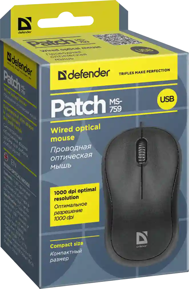 Мышь проводная DEFENDER Patch MS-759 (52759)
