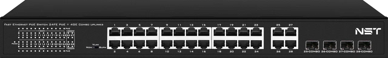 PoE-коммутатор NST Fast Ethernet RJ45x24 (NS-SW-24F4G-P)