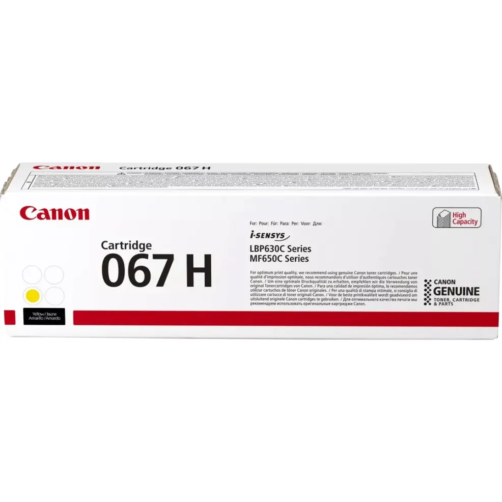 Картридж для лазерного принтера CANON 067 H Yellow (5103C002) картридж print rite tfc450ypu1j pr 045h yellow 045h yellow 2200стр для canon lbp 611cn 613cdw 631cn 633cdw 635cx pr 045h yellow