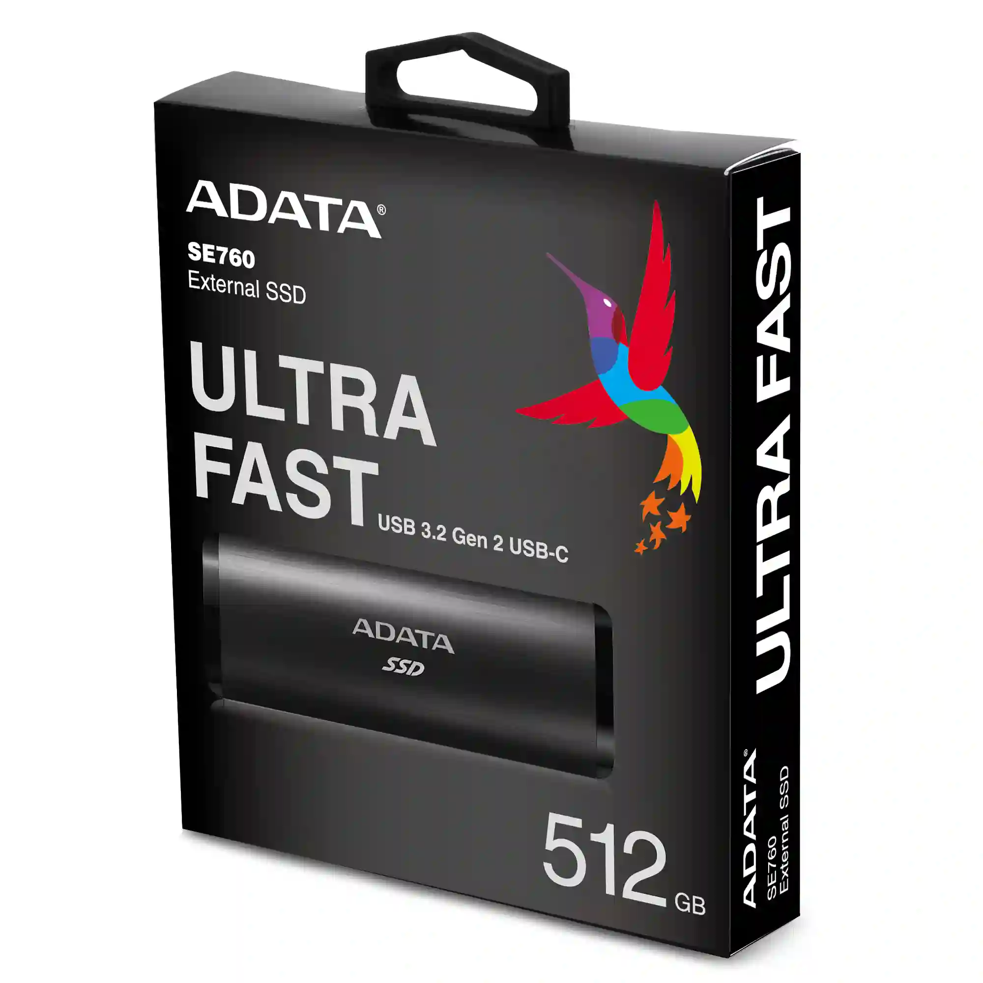 Внешний SSD диск ADATA SE760 512GB USB 3.2, Type-C (ASE760-512GU32G2-CBK)