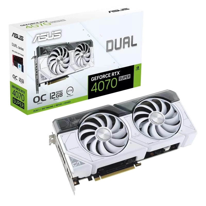 Видеокарта ASUS GeForce DUAL RTX 4070 Super O12G WHITE (90YV0K84-M0NA00)