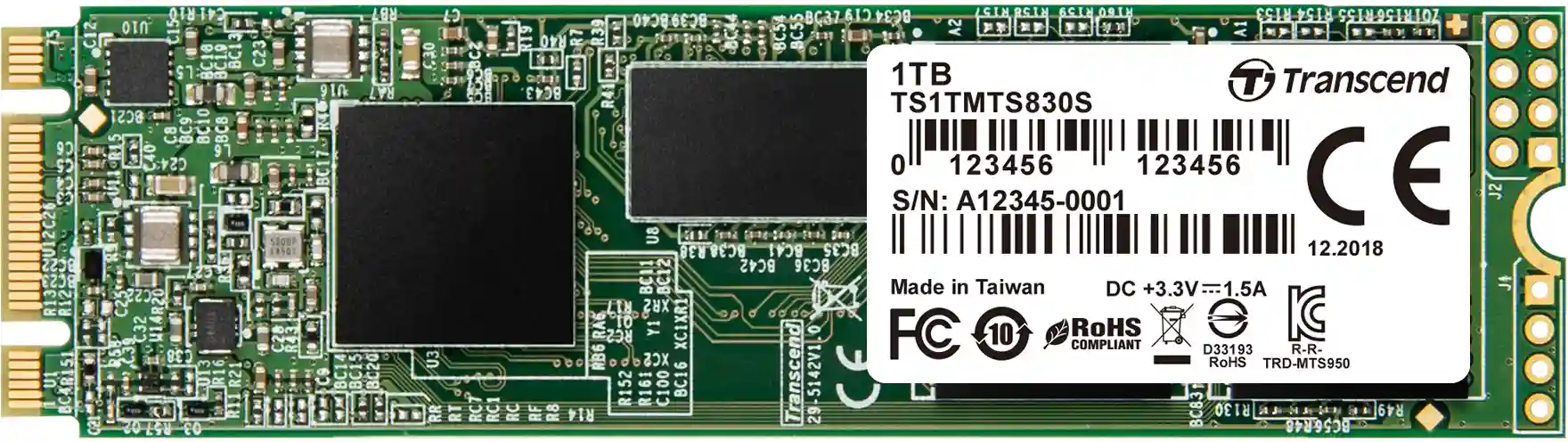 Внутренний SSD диск TRANSCEND MTS 830 1TB, SATA3, M.2 (TS1TMTS830S)