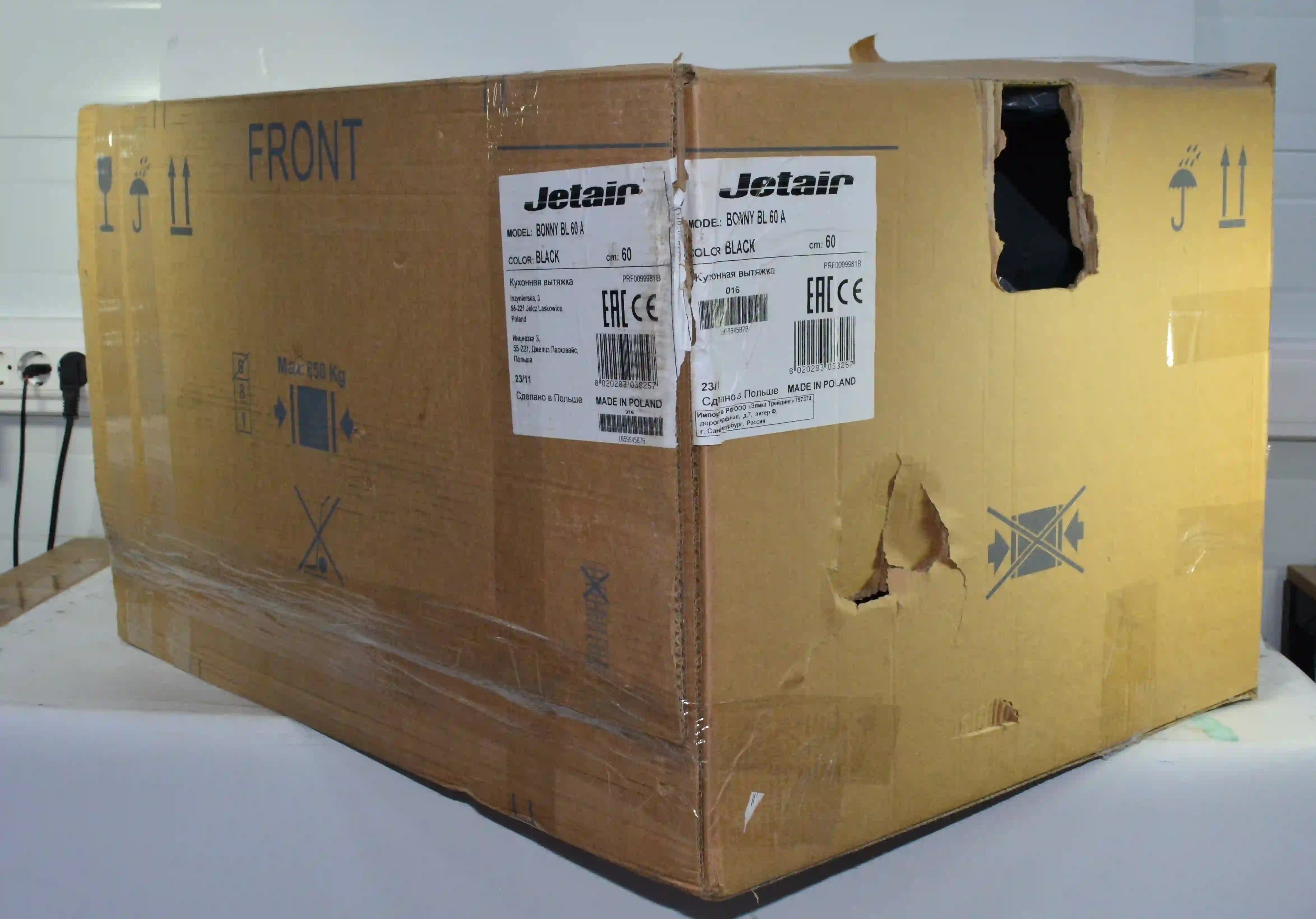 Вытяжка наклонная JET AIR BONNY BL 60 A-PRF0099981B k6 000020668