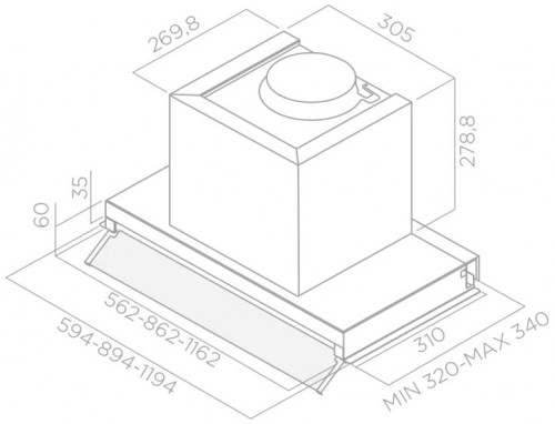 Встраиваемая вытяжка ELICA BOXIN IX/A/90 PRF0097839B