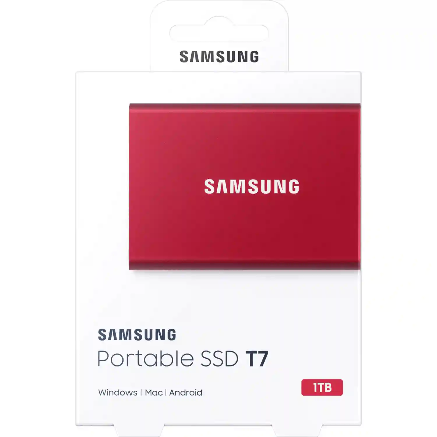 Внешний SSD диск SAMSUNG T7 1TB, USB 3.2, Metallic Red (MU-PC1T0R/WW)