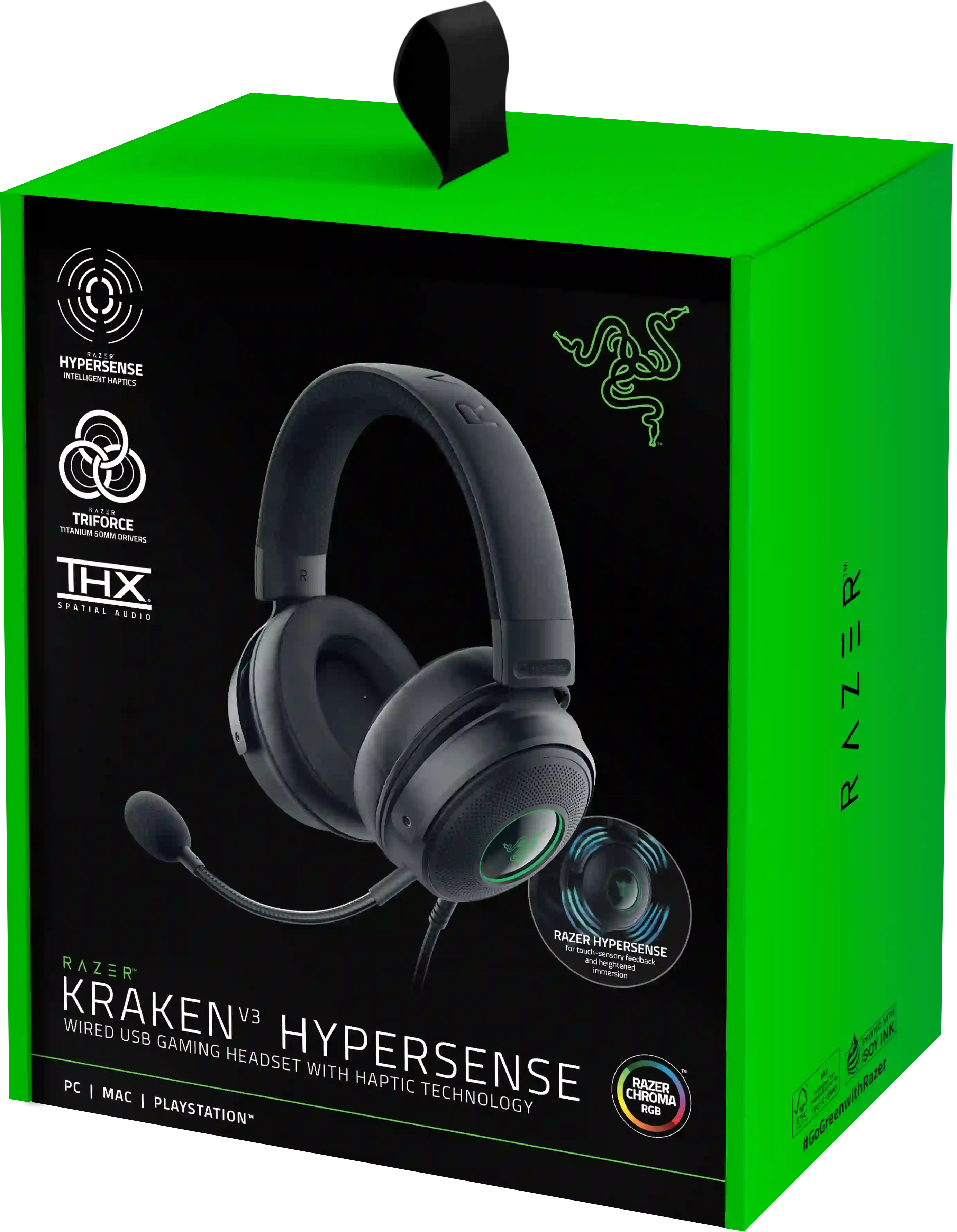 Гарнитура игровая RAZER V3 Hypersense Black (RZ04-03770100-R3M1)