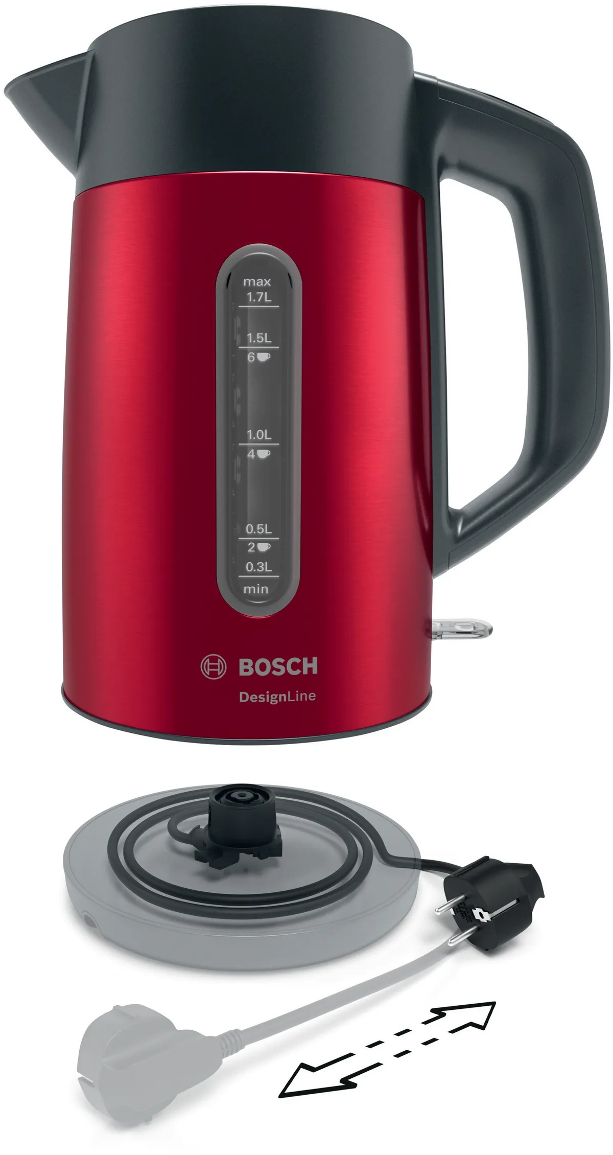 Чайник электрический BOSCH TWK4P434, красный