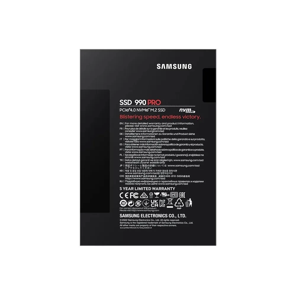 Внутренний SSD диск SAMSUNG 990 PRO 1TB, M.2 (MZ-V9P1T0BW)