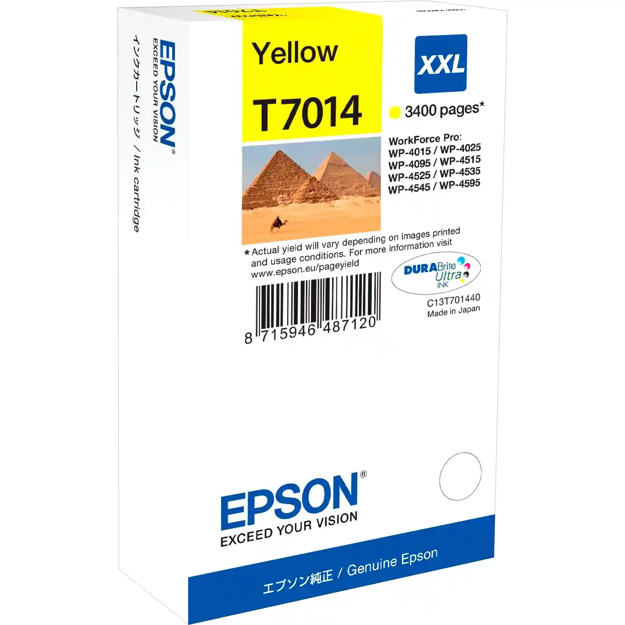 Картридж для струйного принтера EPSON T7014 XXL Yellow (C13T70144010) картридж print rite tfc450ypu1j pr 045h yellow 045h yellow 2200стр для canon lbp 611cn 613cdw 631cn 633cdw 635cx pr 045h yellow