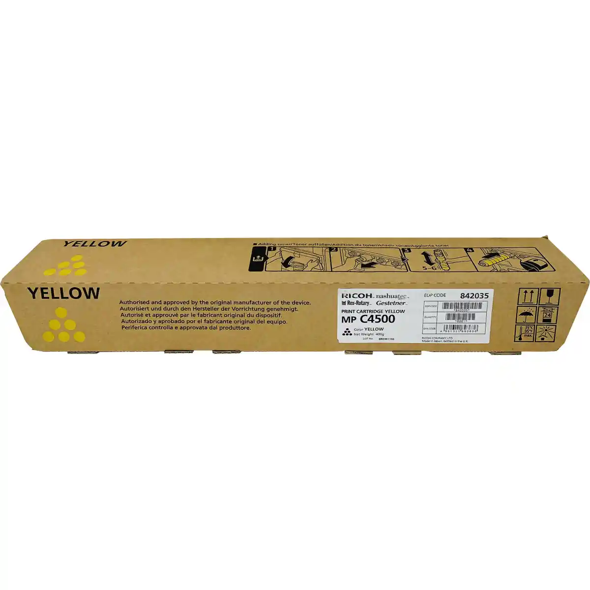 Картридж для лазерного принтера RICOH MP C4500 Yellow (842035)