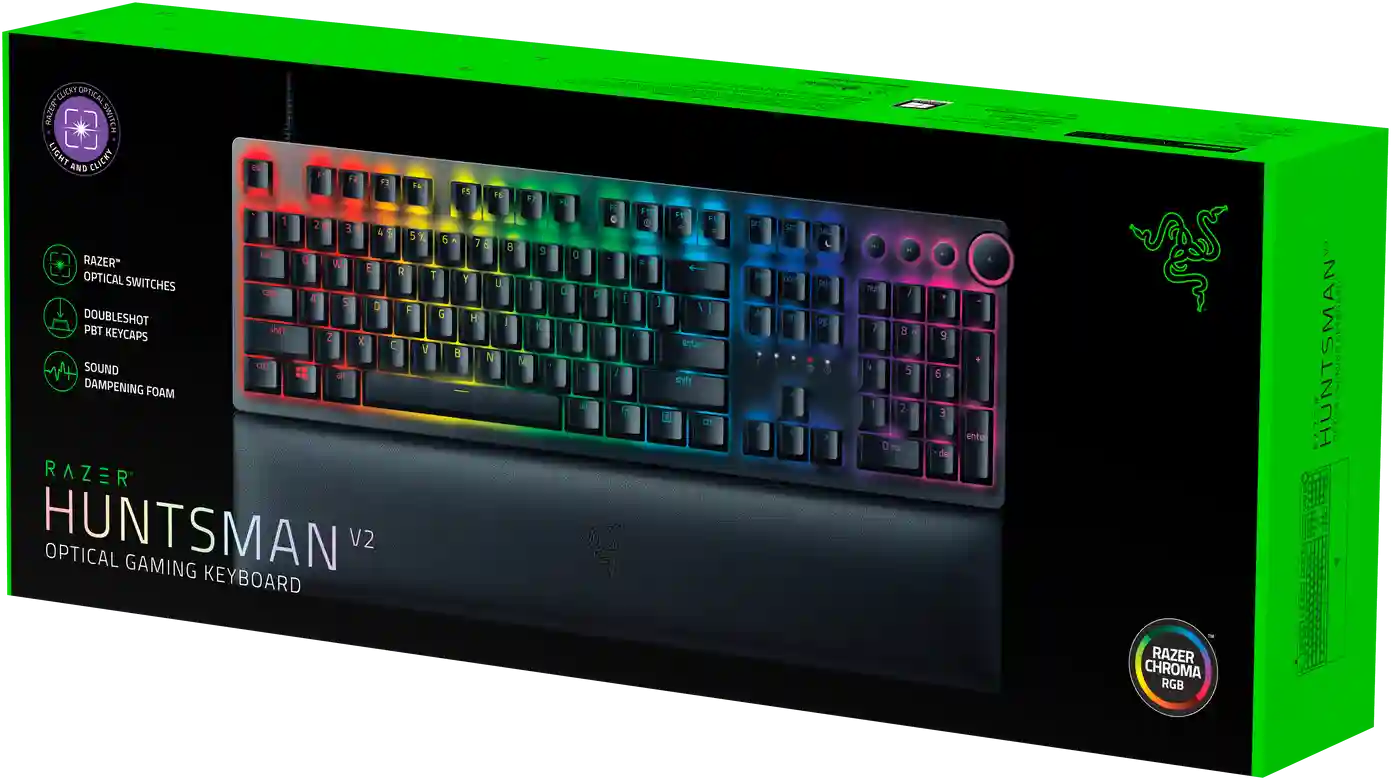 Клавиатура игровая RAZER Huntsman V2 (Clicky Optical Switch - Purple) (RZ03-03931300-R3R1)