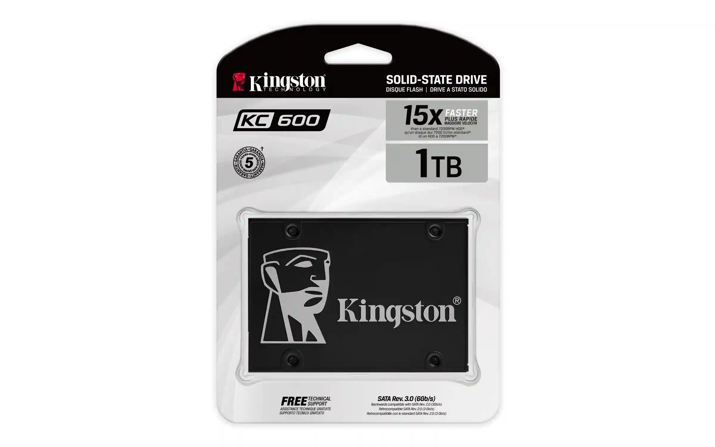 Внутренний SSD диск KINGSTON KC600 1TB, SATA3, 2.5" (SKC600/1024G)