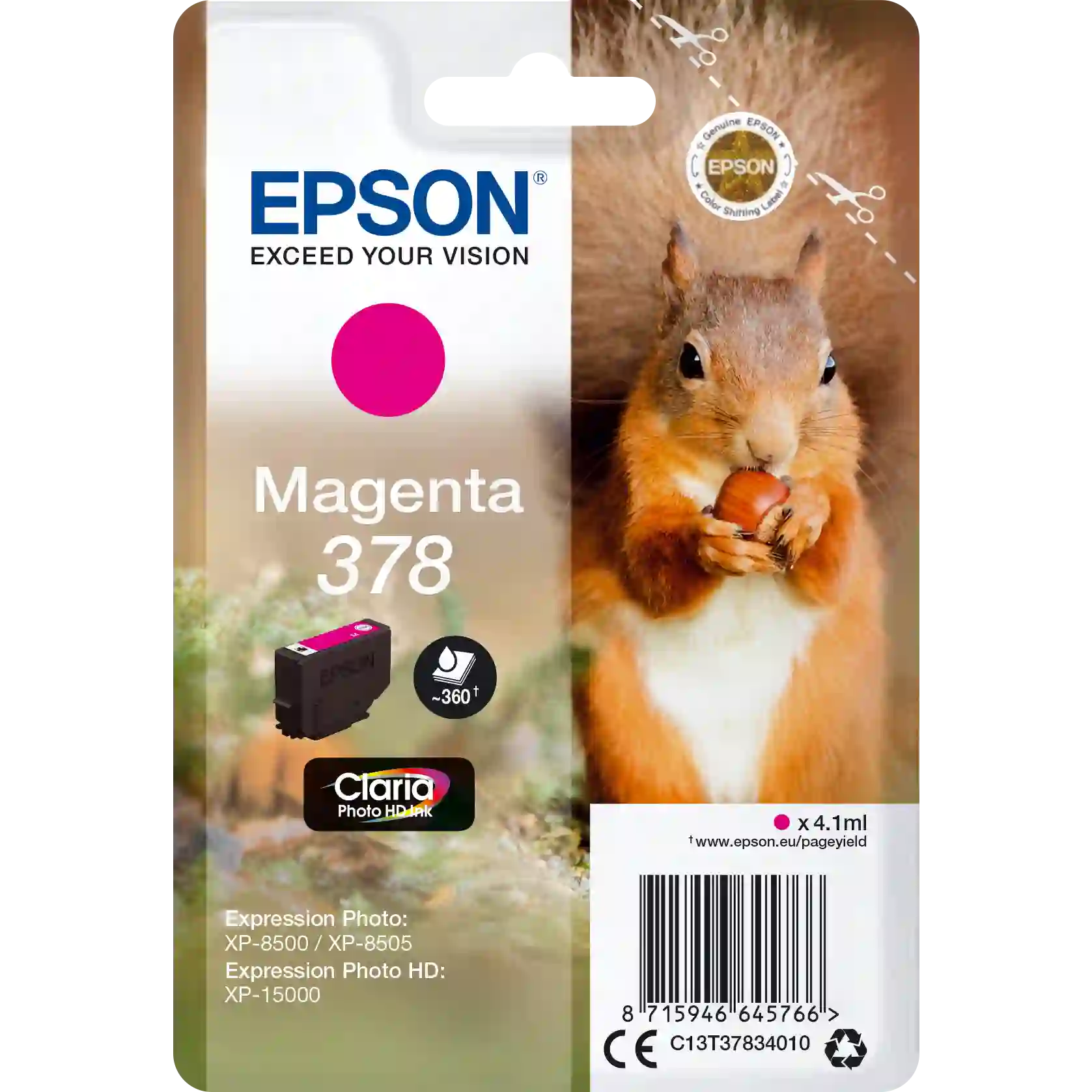 

Картридж для струйного принтера EPSON 378 Magenta (C13T37834020)